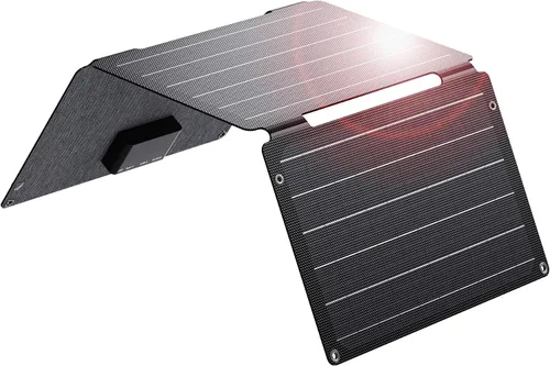 Vista 11 de BigBlue Cargador de panel solar de 28W con USB-C dual y USB-A, cargador solar portátil para teléfono para acampar, hacer senderismo, hacer mochila