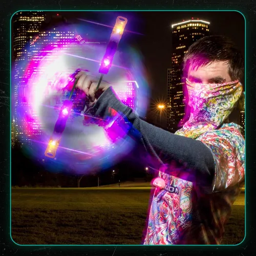 Vista 8 de ultrapoi Helix Poi Set Poi LED para Raves y conciertos LED Glow Enfermos Glow sticks with soft silicone handles, adjustable leashes, 70+