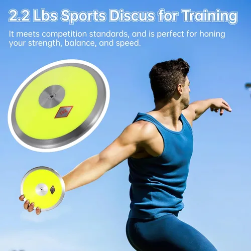 Vista 2 de disco de nylon 2.2 lbs, equipo de entrenamiento de lanzamiento al aire libre de la base 2.2Lbs del borde de acero Steel inner center, nylon outer