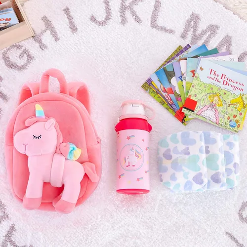 Vista 22 de Lazada Mochila para niños pequeños, juguetes de animales de peluche, mochila pequeña, color gris, 9.5 pulgadas