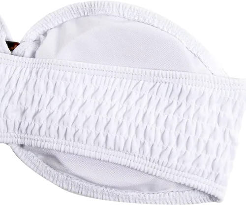 Vista 4 de WDIRARA Conjunto de bikini de 2 piezas sin tirantes para mujer