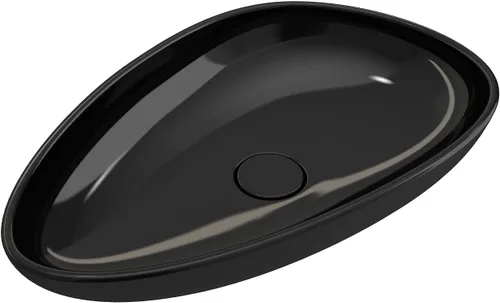 Vista 2 de BOCCHI Etna Vessel Arcilla refractaria 23.25 pulgadas con tapa de drenaje a juego en negro