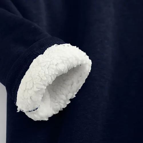 Vista 4 de Sudaderas de forro polar para mujer, sudadera de invierno cálida con forro de sherpa, cuello redondo, ropa interior térmica suave para descansar