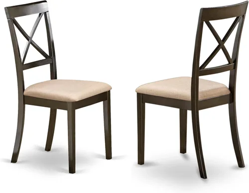 Vista 4 de East West Furniture ANBO3-CAP-C Juego de mesa de cocina de 3 piezas para espacios pequeños contiene una mesa de comedor redonda con pedestal y 2