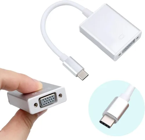 Vista 5 de Adaptador USB-C a VGA, convertidor USB 3.1 tipo C (Thunderbolt 3) a VGA compatible con MacBook Pro, MacBook Air 2018, Dell XPS 13/15, Surface Book 2
