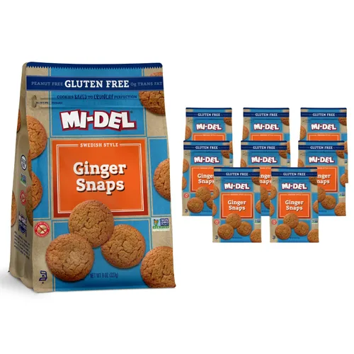 Vista 8 de Mi-Del Galletas con chispas de chocolate sin gluten, galletas de chocolate crujientes, certificadas sin OMG, 0.00 oz de grasa trans, galletas
