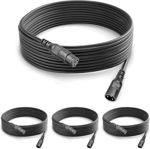 Vista 6 de MAD OWL Cable de conexión XLR macho hembra XLR de 3 pines, cable XLR de 10 pies 9.8 ft, conectores de extensión de cable DMX macho y hembra, cable