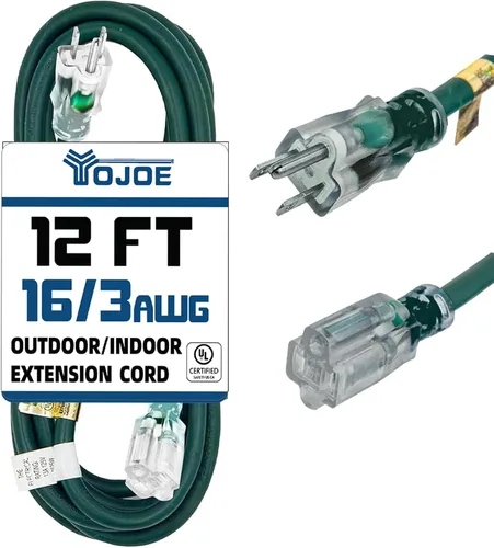 Vista 28 de YOJOE Cable de Extensión, Cable de Alimentación de 3 Clavijas 13A Resistente a la Intemperie, Cable de Extensión Marrón de Servicio Pesado Calibre