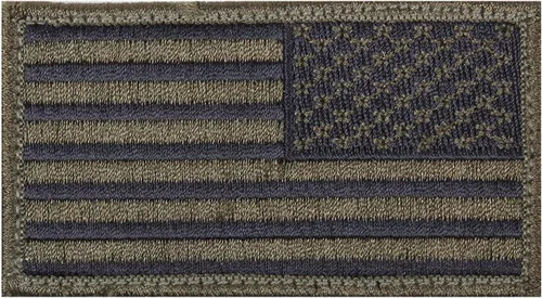 Vista 7 de Rothco Parche de la bandera americana, gancho trasero (reverso negro/plateado)
