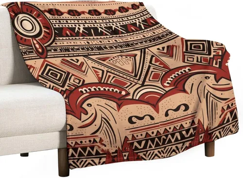 Vista 16 de Mantas de franela con patrón artístico rojo, beige, marrón oscuro, manta de franela de pintura al óleo abstracta de 30 x 40 pulgadas para sofá, cama