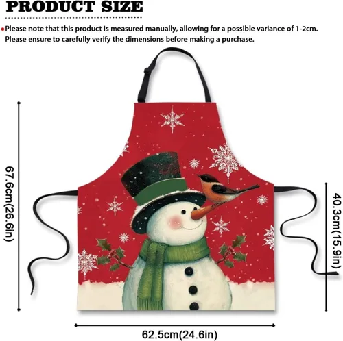 Vista 118 de Dreaweet Delantal de cocina unisex con cuello ajustable de Navidad