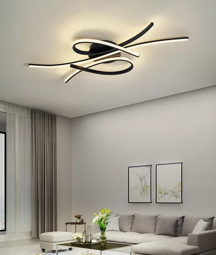 Vista 3 de Lámpara de techo LED regulable con control remoto, moderna lámpara de sala de estar, dormitorio, para cocina, estudio, oficina, diseño de interiores
