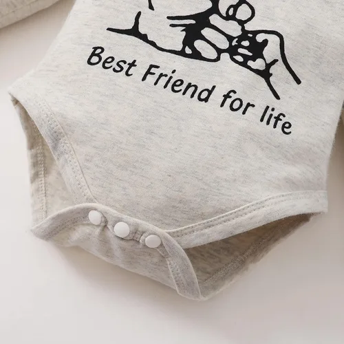 Vista 5 de Renotemy Conjunto de ropa para bebé recién nacido, conjunto de ropa con estampado de letras para niño