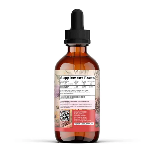 Vista 2 de Earthley Wellness Candida Cleanse, tintura de hierbas para el crecimiento excesivo de levadura, apoyo intestinal y hepático, suplemento orgánico