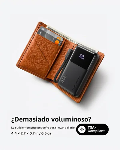 Vista 3 de INIU Banco de energía, compacto 10000mAh 45W PD cargador portátil de carga Negro