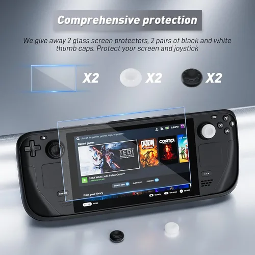 Vista 7 de FANPL Funda de TPU para cubierta de vapor cubierta protectora compatible con consola de cubierta de vapor de válvula accesorios de juego con 2