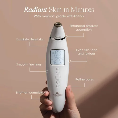 Vista 2 de Reinvo - Varita de microdermoabrasión facial de Project E Beauty Exfoliación suave Reduce arrugas y líneas finas Disminuye los poros Piel