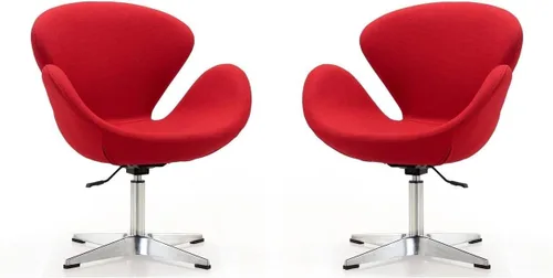 Vista 24 de Manhattan Comfort Raspberry - Silla giratoria ajustable con giro de 360°, base de cromo pulido, diseño retro moderno, asiento versátil ideal