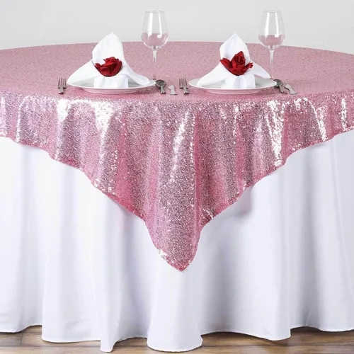 Vista 11 de Efavormart - Mantel cuadrado de lentejuelas de lujo de 72 x 72 pulgadas, mantel cuadrado champán para bodas, fiestas, eventos, banquetes