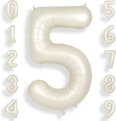 Vista 41 de SUWEN Globos de helio grandes de 102 cm (40 pulgadas) con letra S en color crema. Globos grandes de papel de aluminio con letra en helio, de A a Z.