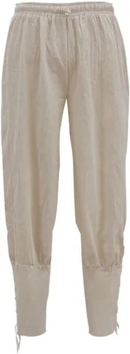 Vista 2 de XSAORO Disfraz medieval unisex con banda al tobillo pantalones de caballero renacentista pantalones pirata vikingo navegador pantalones de secado