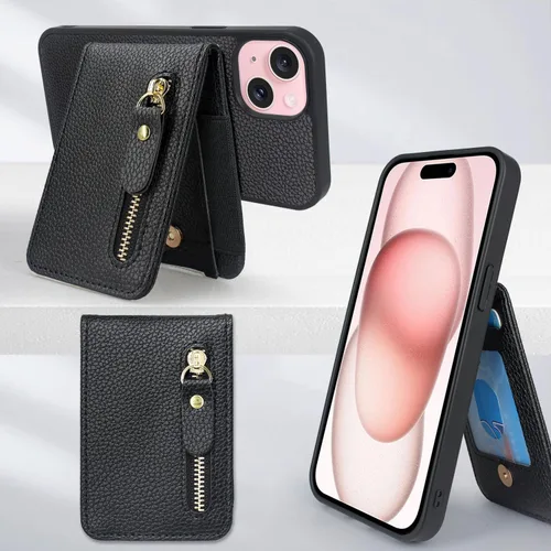 Vista 6 de Harryshell Funda magnética para iPhone 12/12 Pro compatible con carga inalámbrica MagSafe y bolsillo con cremallera para montaje en automóvil