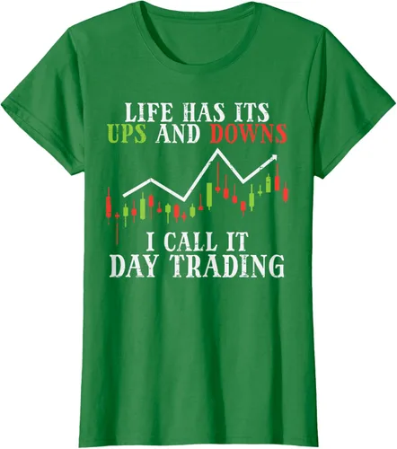 Vista 28 de Life Ups And Downs Day Trading Crypto Stock Market Trader T-Shirt, Negro