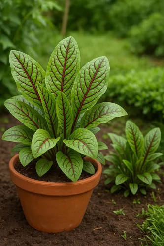 Vista 4 de Semillas de interior acedera roja veteada muelle de sangre 40 días vegetal sin OMG para plantar 100 semillas