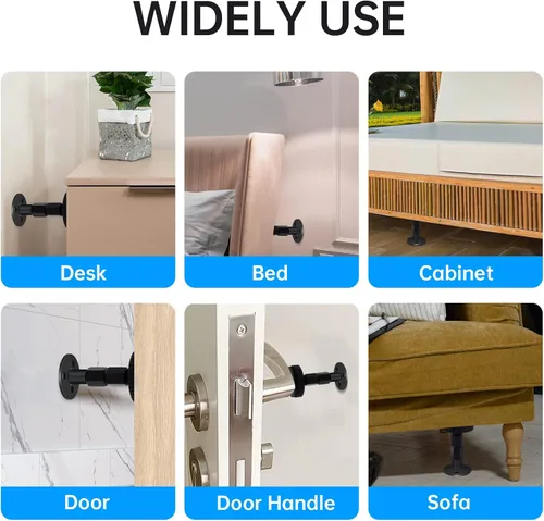 Vista 5 de LveSunny 4 topes de cabecera para pared, tapones ajustables para cabecero, tapón de ruido de cama para cabecero, sofá, parachoques de pared de cama