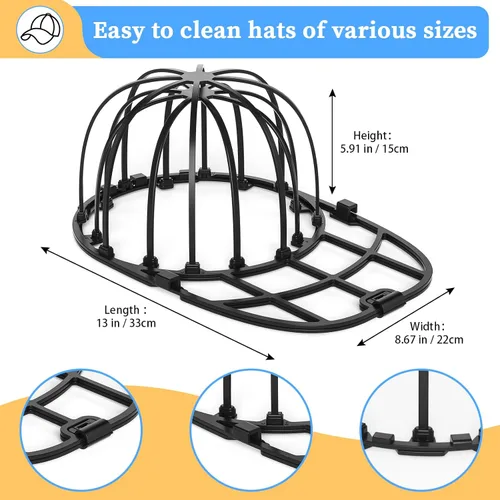 Vista 2 de Eiito Jaula para lavar sombreros, lavadora de sombreros para lavadora y lavavajillas, jaula de lavado de gorras de béisbol, di adiós a los sombreros