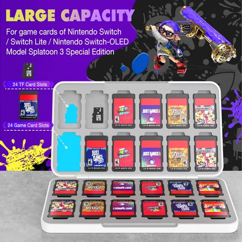 Vista 2 de MoKo Funda para tarjetas de juego con 24 tarjetas de juego compatible con Nintendo Switch OLED SwitchSwitch Lite funda para juego Switch