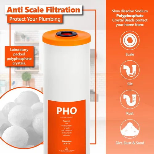 Vista 2 de Express Water Juego de filtros antiincrustaciones para toda la casa, kit de repuesto de acondicionador de agua de filtración de 3 etapas