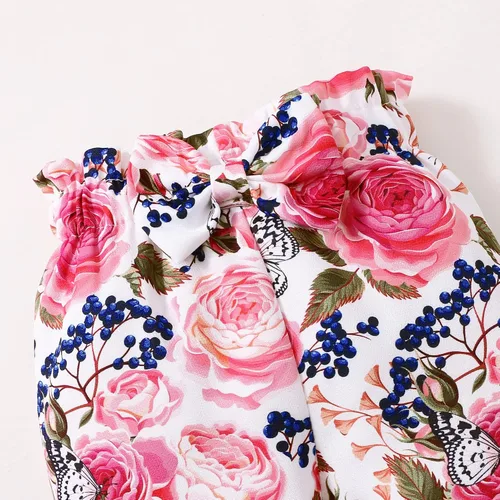Vista 76 de SUNNY PIGGY Ropa para bebé recién nacida, con volantes, mameluco de algodón floral, conjunto de pantalones de algodón para niñas