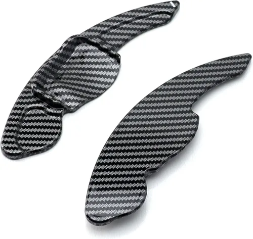 Vista 6 de iJDMTOY Patrón de fibra de carbono de tejido sarga/estilo extensiones de paleta grandes compatibles con Volkswagen MK6 Golf/GTI CC Tiguan Touareg