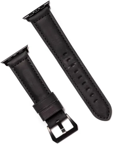 Vista 5 de Bullstrap Correa de reloj de cuero italiano de grano completo para hombre compatible con Apple Watch Series 1-8