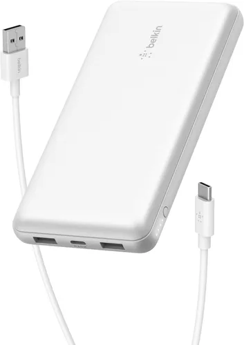 Vista 15 de Belkin Cargador Portátil, Batería Externa USB-C 20000 mAh con 2 Puertos USB-A, 15W con Cable Tipo-A a Tipo-C - iPhone 17, Air, Pro, Pro Max
