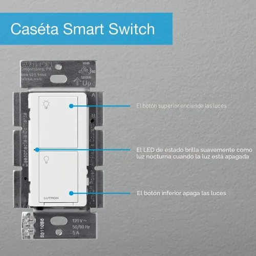 Vista 14 de Lutron Caseta - Kit de interruptor de luz inteligente de 3 vías, con control remoto Pico, placa de pared, soporte de pared para luces LED