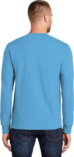 Vista 2 de Port & Company - Camiseta Esencial de Manga Larga Tall. PC61LST Azul acuático