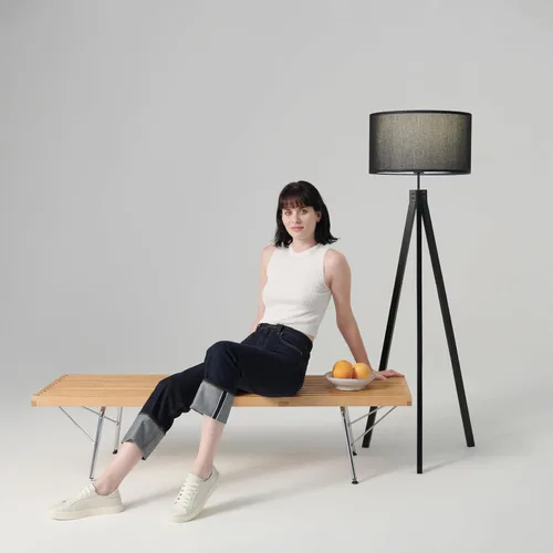 Vista 5 de Brightech Eden - Lámpara de pie LED con trípode, luz moderna regulable de mediados de siglo para salas de estar contemporáneas, lámpara de pie alta