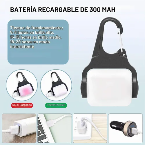 Vista 6 de Dog Lights for Night Walking, Clip on Dog Collar Light - 3 Modes, USB-C Rechargeable, IP65 Waterproof, LED Safety Light for Running, Camping