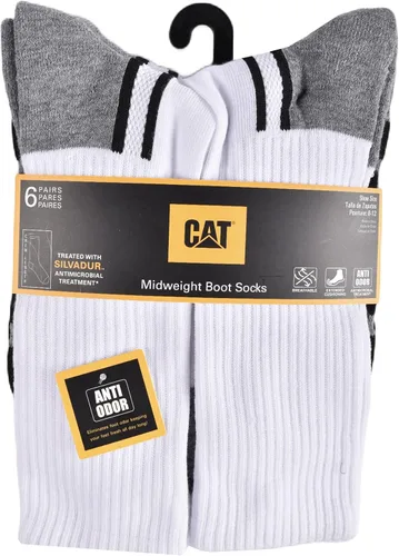 Vista 3 de Caterpillar mens 6-pack Half Cushioned Crew Socks
