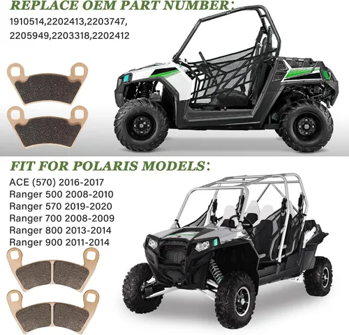 Vista 7 de LOCOPOW Pastillas de freno sinterizadas para Polaris Ranger 800 500 570 700 900 XP compatibles con Polaris RZR 900 XP Ranger Crew 500 RZR 4 800 RZR