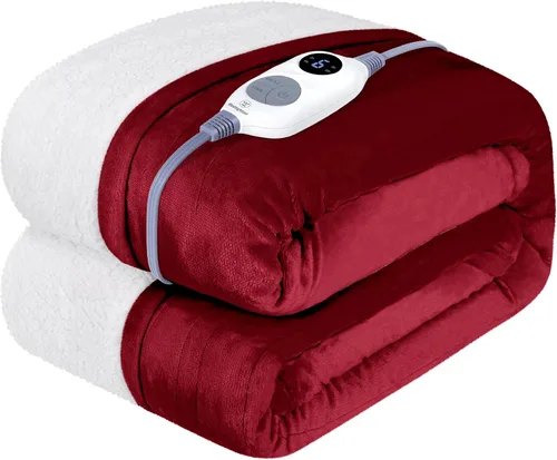 Vista 17 de Westinghouse - Manta eléctrica con calefacción, suave manta de franela a sherpa con 6 niveles de calefacción, configuración de tiempo de 2-10 horas