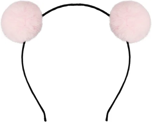 Vista 18 de BAOBAO - Diadema de piel de conejo sintética esponjosa con orejas de gato, panda, fiesta de Navidad, cosplay Negro