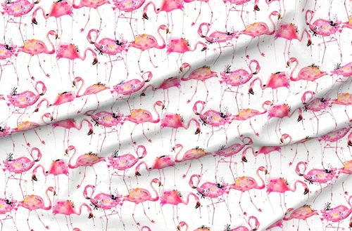 Vista 4 de Spoonflower Tela a gran escala, rosa, flamencos, acuarela, tropical, pájaro, animal, impreso en tela de gasa Fat Quarter - Costura de ropa de moda