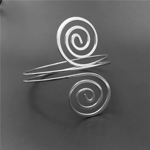 Vista 3 de OCTCHOCO - Brazalete de metal martillado de Egipto con forma de remolino