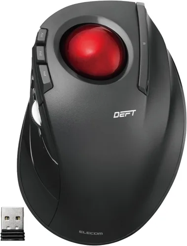 Vista 9 de ELECOM Deft Trackball Mouse inalámbrico, ergonómico M-DT2DRBK Bola negra/negra