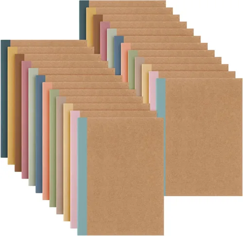 Vista 9 de Harloon A5 Composition Notebook Journals 8 x 5.75 in College Ruled Kraft Notebooks with Rainbow Spines Small Lined Composition Book for Office
