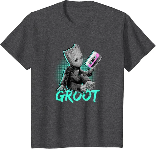 Vista 11 de Camiseta infantil Marvel Guardians of the Galaxy Vol. 2 Baby Groot Mix Tape, Negro