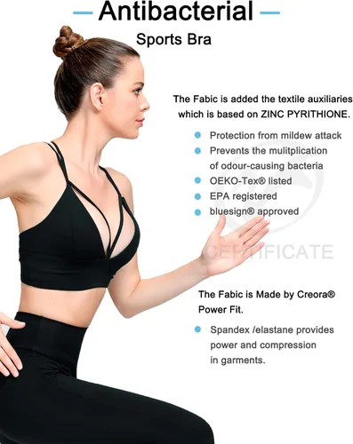 Vista 5 de Sujetador MotoRun deportivo con tirantes con relleno sujetador deportivo cruzado en la espalda sin aros top para yoga y fitness